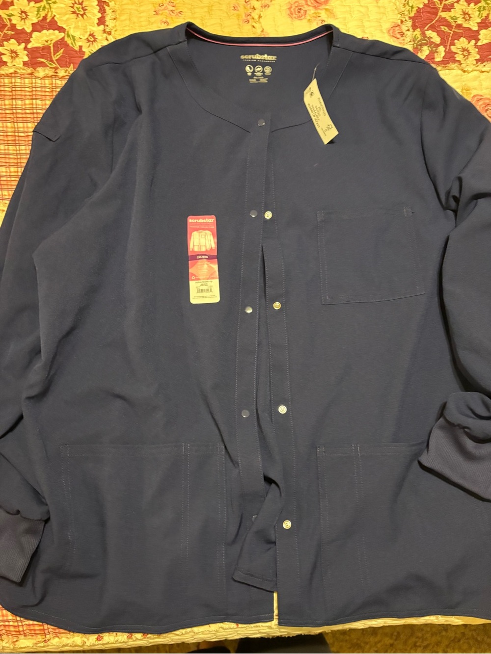 Scrubstar Women’s Navy Lightweight Snap-Front Scrub Jacket